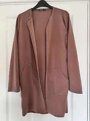 Boohoo Dusky Pink Collarless Soft Blazer Size M/L • £8