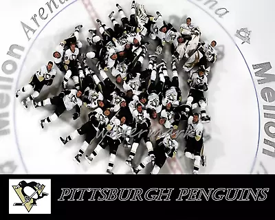 NHL Pittsburgh Penguins Team Picture Mellon Arena Center Ice Color 8 X 10 Photo • $5.59