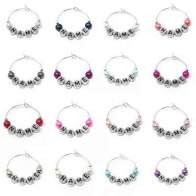 £1.55 • Buy Personalised Name Wine Glass Charms Birthdays Weddings Hen Parties Christmas