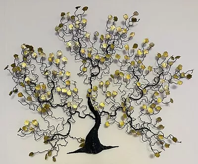 Brutalist Vintage 33” Wire Autumn Tree Wall Hanging Sculpture Curtis Jere Style • $125