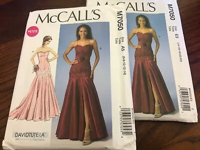 🌺 McCALL'S #M7050 - DESIGNER DAVID TUTERA FORMAL GOWN PATTERN 6-14 / 14-22 FF • $12.34