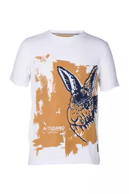 Men's A. Tiziano White  Mojo  Graphic Crew-Neck T-Shirt • $29.95