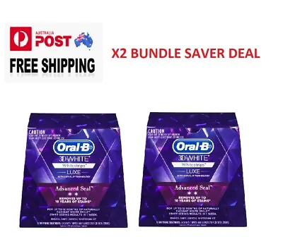 $65 • Buy Oral B 3D White Luxe Teeth Whitening Strips 14 Pack X2 | BUNDLE SAVER DEAL