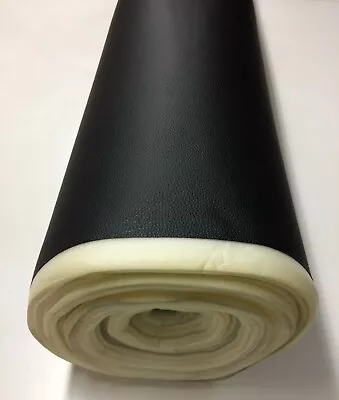 1/4  Foam Backed Marine Vinyl Black Sea Auto Atv Boat Upholstery Fabric Bty 54 W • $34.99