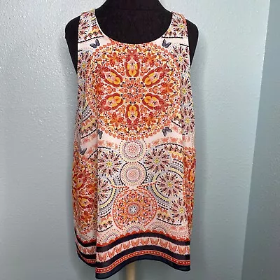 Max Edition Blouse Shirt Size XL Sleeveless Lined Scoop Neck Colorful Butterfly • $19.99