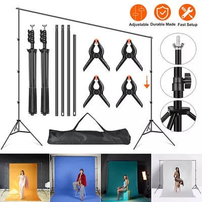 Photo Backdrop Stand System 10ft Background Video Studio Adjustable Support Kit • $34.98