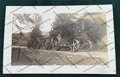 Antique RPPC Steam Traction Engine Road Truck Tractor Real Photo Postcard • $63