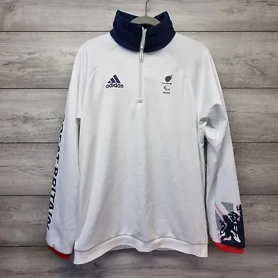 Adidas Paralympics Rio 2016 Mens Jacket Team GB Medium White Track Olympics • £15.99