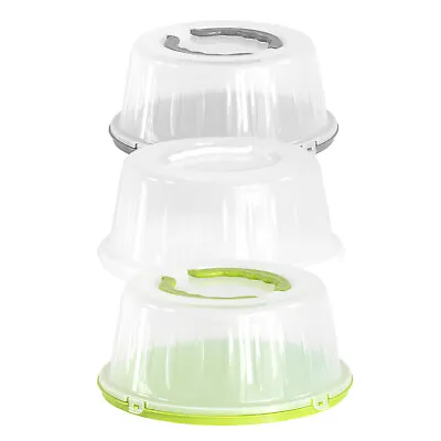 33.2cm Round Cake Carrier Container With Dome Lid Cover Server Plate Stand Caddy • £12.89