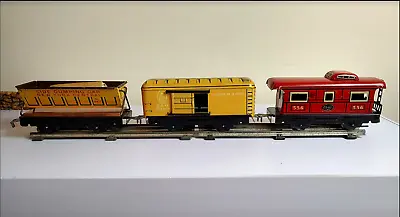 Vintage MARX Tin Litho Train Set 2  New York Central Cars  And One B & O 384299 • $91