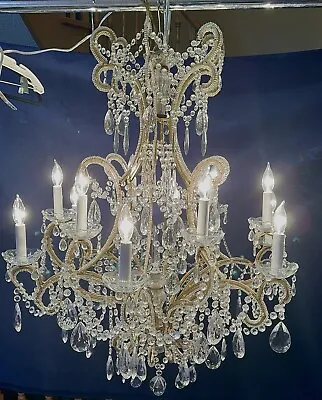 12 Lights Italian Venetian Murano Beaded Crystal Chandelier • $3621.49