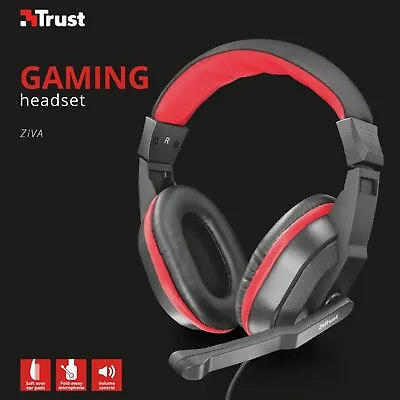 Gaming Headset With Fold-Away Microphone Over-Ear Headphones For PC Laptop 3.5mm • £9.99