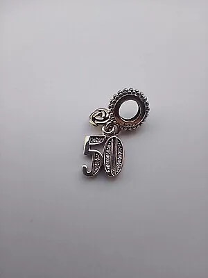 50th Birthday Pandora Charm Silver S925 Free Gift Bag • £27.99