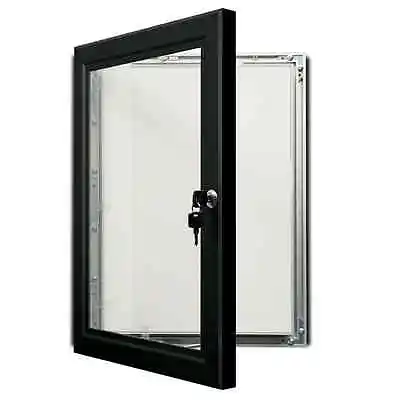 A1A2 Black Outdoor Lockable Display Case Box Poster Menu Holder Notice Board  • £89.99