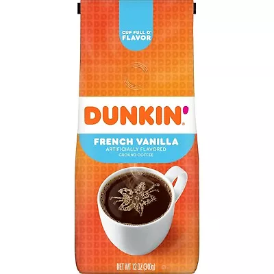 £15.37 • Buy NEW Dunkin' Donuts French Vanilla Flavored Ground Coffee FREE WORLD SHIPPING