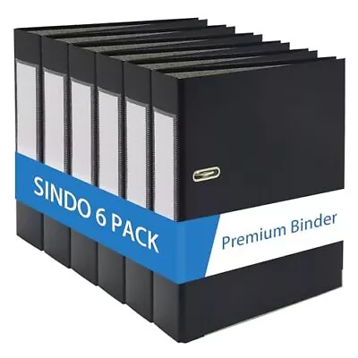 Durable 3 Inch Binder 6 Pack Of 2 Ring Binders Presentation View Black Ho... • $58.95