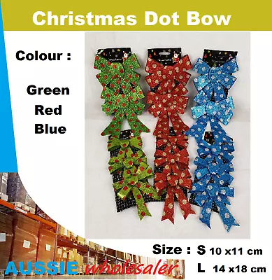 Au Dot Bow Christmas Tree Decoration Xmas Ornament Party Wedding Decor • $3.45