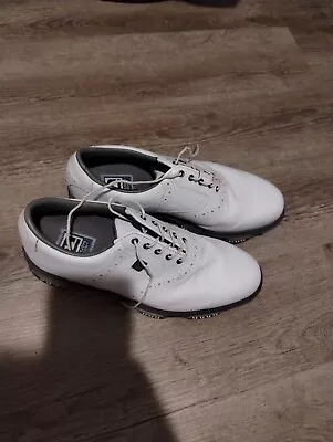 FootJoy Mens White DryJoys Tour #53673 Golf Shoes Size 9 M • $0.99