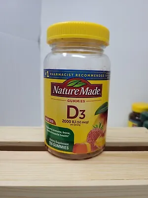 Nature Made Vitamin D3 2000IU Adult Immune Supplement 150 Gummies EXP 04/24 1PK • $12.99