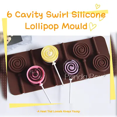 Silicone Swirl Lollipop Chocolate Mould Cooking Ice Cube Jelly Lolly Kid Party  • £3.66