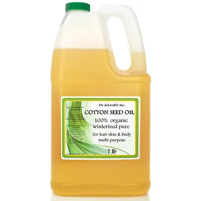 7 LB / 1 Gallon Premium 100% Pure Organic Cold Pressed Best Cotton Seed Oil • $50.99