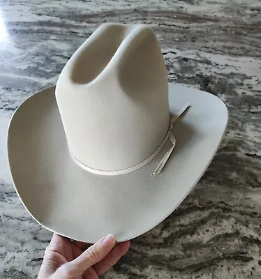 Resistol 5X Beaver Silverbelly Cowboy Western Hat Size 7 1/4- Vintage! • $149.95