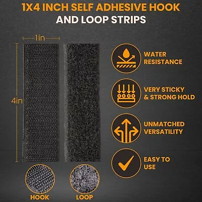 Velcro 15 Pcs Heavy Duty Hook And Loop Strip Adhesive Sticky Back Fastener BLACK • $8.99