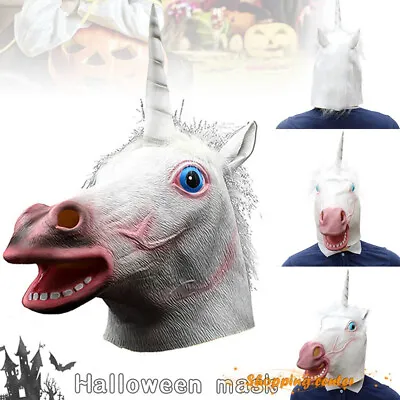 UK Party Horse Head Mask Halloween Costume Cosplay Fancy Dress Party HOT 2023 • £9.90