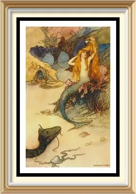 Fantasy Nude Art Warwick Goble Print Seascape Nude Bathing Exotic MERMAID Dragon • £1.25