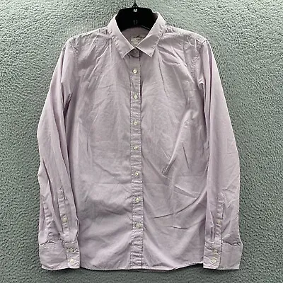 J Crew Shirt Womens Medium Button Up Blouse Top Striped Haberdashery • $12.95