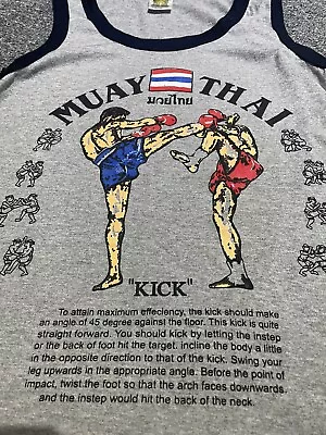 Grey Muay Thai Kick Boxing Tank Top Size Small • $16.99