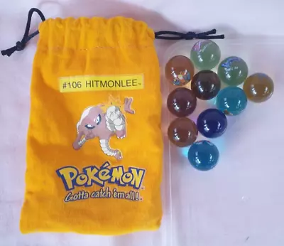 Pokemon Vintage 10 Marbles And - 106 Hitmonlee - Pouch • $32.38