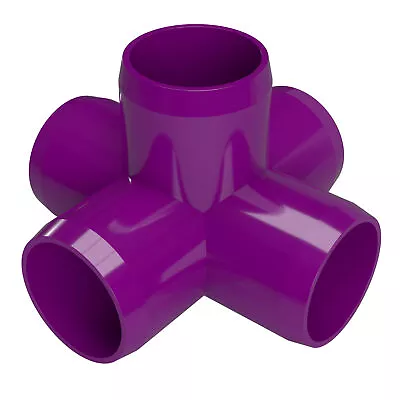 3/4  5-Way PVC Cross Fitting Purple (8-PK) FORMUFIT Furniture Grade USA Made • $30.99