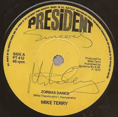 Mike Terry  Zorba's Dance  A Boy Child  Soul Pop Rock  President PT 412 • £6.99