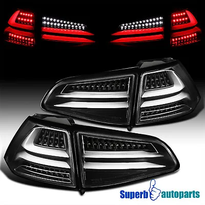 Fits 2015-2017 VW Golf MK7 Replacement Black Full LED Tail Lights Brake Lamps • $247.98