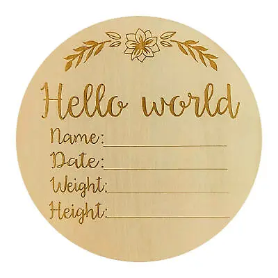 2XBaby Announcement Board Wooden Baby Welcoming Name Sign Plates Baby Photo Prop • $13.20