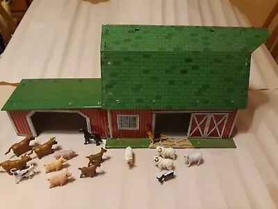 Vintage MARX  LAZY DAY FARMS  TOY FARM SET - Barn W Figurines  • $40