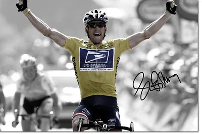 £8.99 • Buy Lance Armstrong - Glossy Photo Print Poster - Pre Signed - 12 X 8 Inch