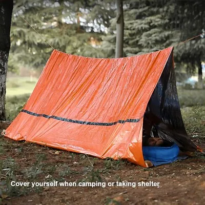 Emergency Survival Shelter Tent Reversible Waterproof Travel Outdoor Bivvy Carry • $26.85