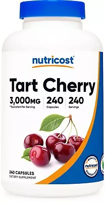 Nutricost Tart Cherry Extract 3000mg Equivalent 240 Vegetarian Capsules • $14.95