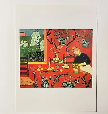 Vintage Phaidon Press Postcard “The Dinner Table” Henri Matisse Vibrant Red P2 • $5.94