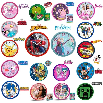 £12.86 • Buy 25cm Licensed Children Analogue Wall Clock Frozen/Spiderman Kids Bedroom Decor