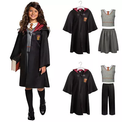 Kid Harry Potter Cosplay Costume Hermione Granger Gryffindor Uniform Fancy Dress • $39.04