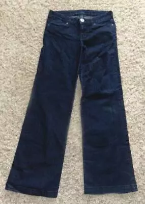 Womens Jeans Vanity Dakota Dark Blue Flare Denim Junior Girls Jeans-size 27 • $18