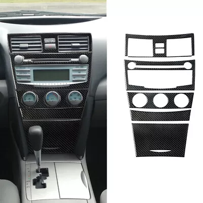 $57.29 • Buy 5Pcs Carbon Fiber Interior Central Console Cover Trim For 2007-2011 Toyota Camry
