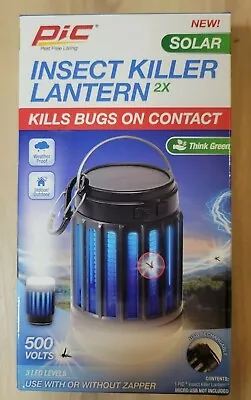 PIC SOLAR-PLZ Solar Insect Killer Lantern 500 Volts NEW RETAIL LITHIUM 18650 • $9.99