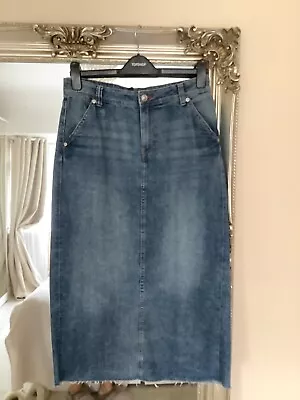 H&M Divided Denim Midi Skirt - Size 10 • £9