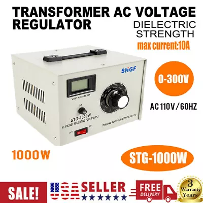 Single Phase 0-300V AC Variac Autotransformer Voltage Regulator Power Supply 10A • $110