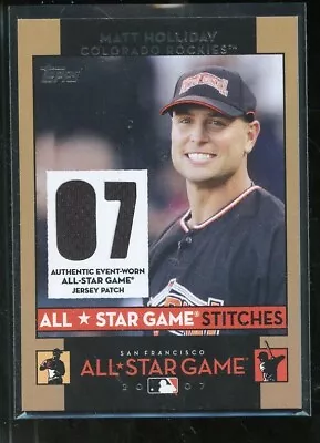 2007 Topps Game Used Jersey Card Matt Holliday All Star Stitches Mint  E011790 • $20