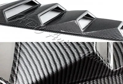 $28.99 • Buy For Ford Mustang 1/4 Quarter Carbon Style Side Window Louvers Scoop Cover Vent